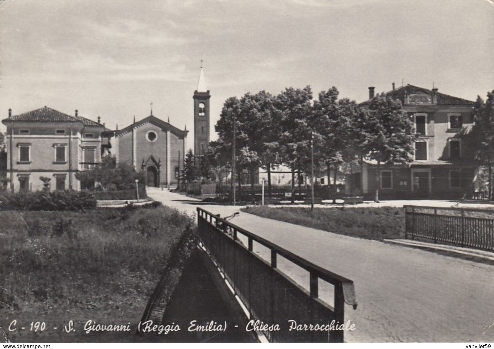 SAN GIOVANNI-REGGIO EMILIA-CHIESA PARROCCHIALE-CARTOLINA VERA FOTO -VIAGGIATA  IL 13-4-1956 - Reggio Nell'Emilia