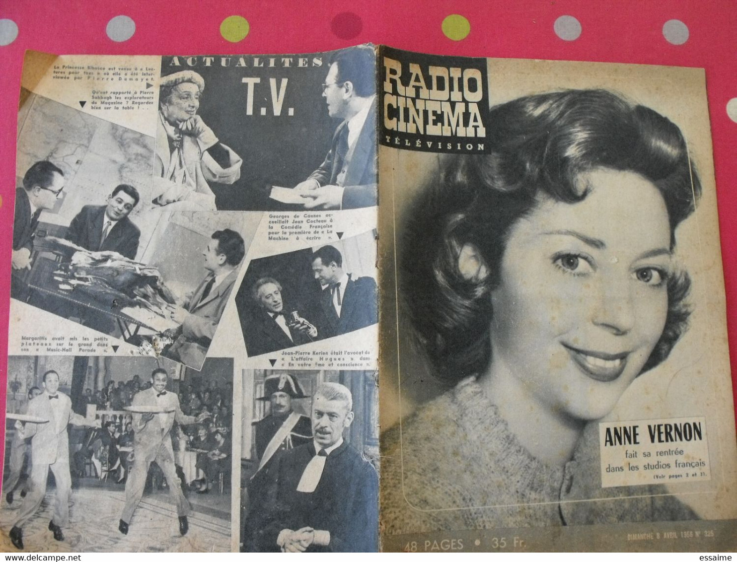 2 Revues Radio Cinéma Télévision N° 325,327 De 1956. Anna Magnani, Anne Vernon, Sabbagh De Caunes Chevalier - Cinéma