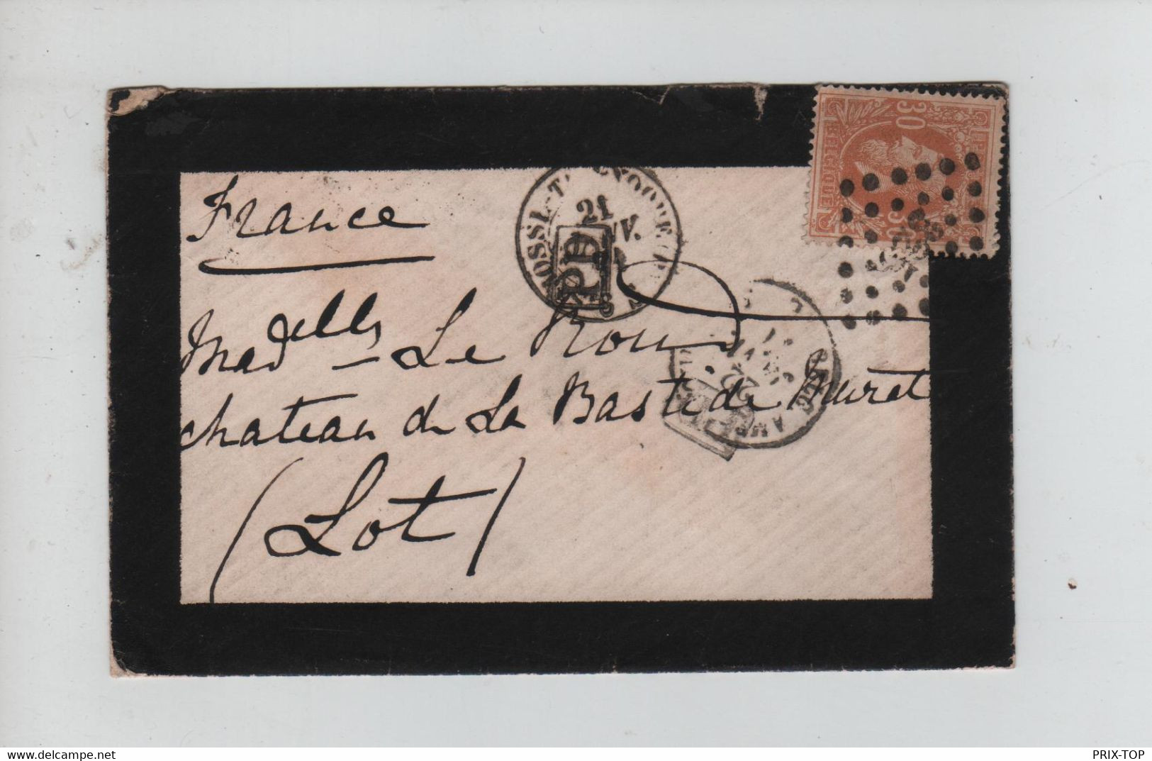 REF4091/ TP 33 S/L.de Deuil C. Saint-Josse-Ten-Noode 1874 + LOS PTS 325 > France Divers Cachets Ambt Entrée & PD - Puntstempels