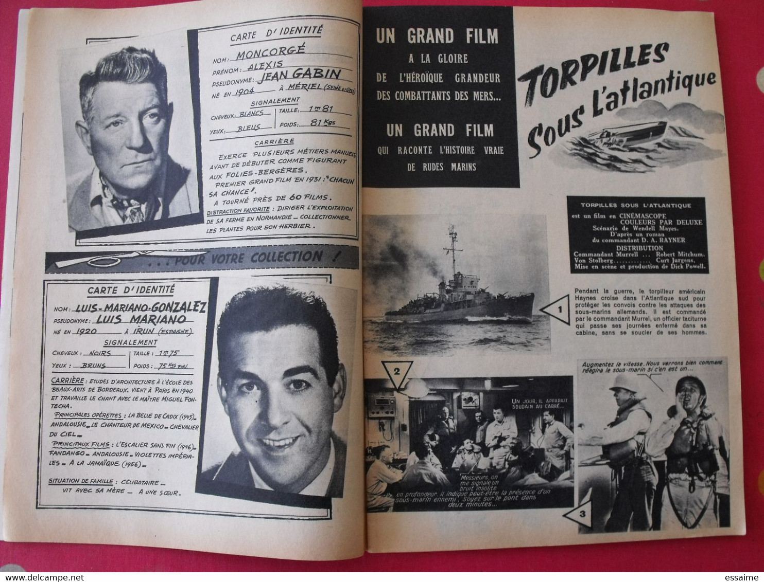 revue Jeunesse cinéma n° 9 de 1958. yves montand antonella lualdi brigitte bardot aznavour gable sinatra tati carol