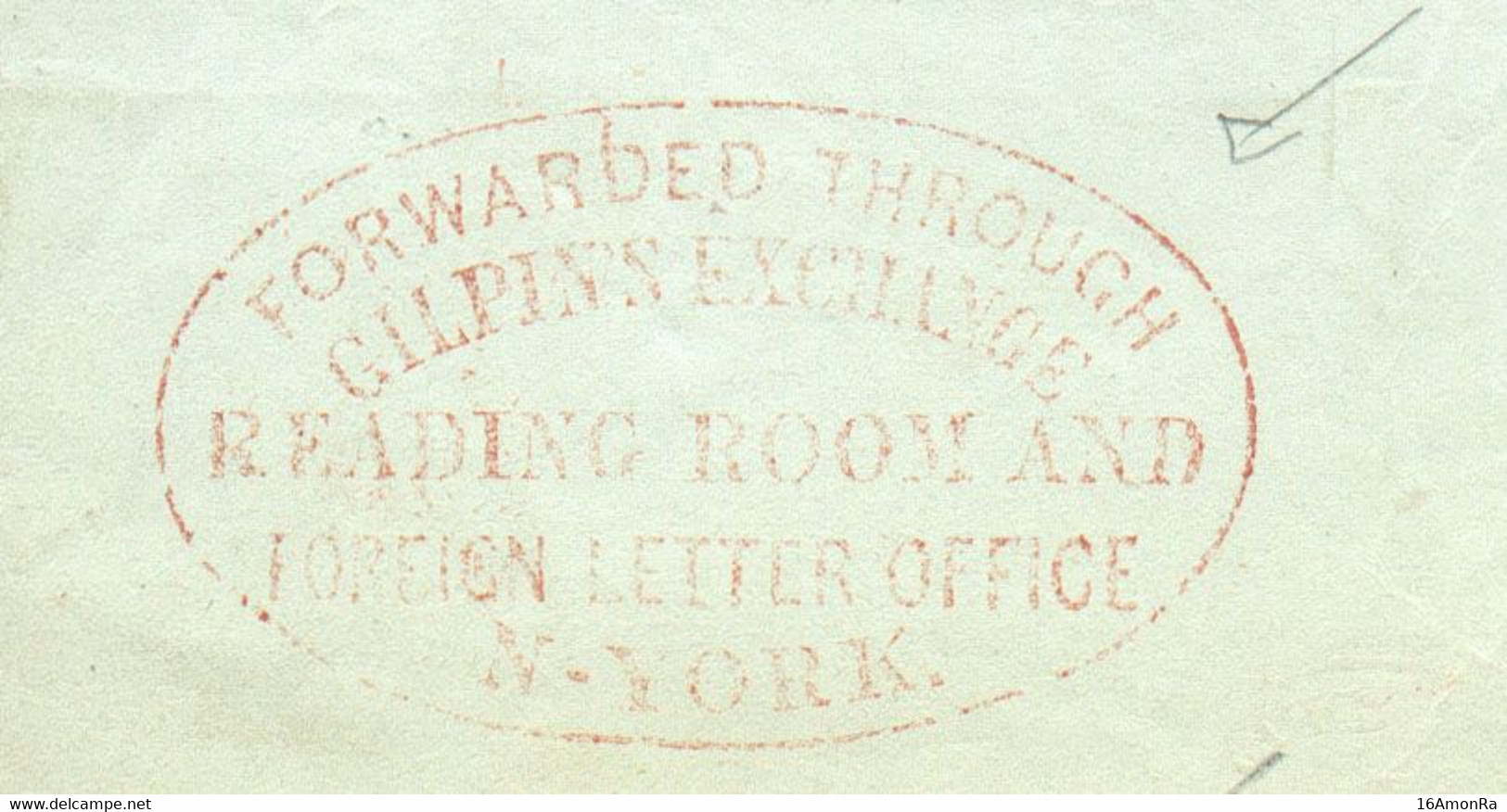 Letter From New York 15 Aug. 1841 To Zürich (Zwitserland) - Back : Red Cancel FORWARDED THROUGH GILPINS EXCHANGE READING - …-1845 Vorphilatelie