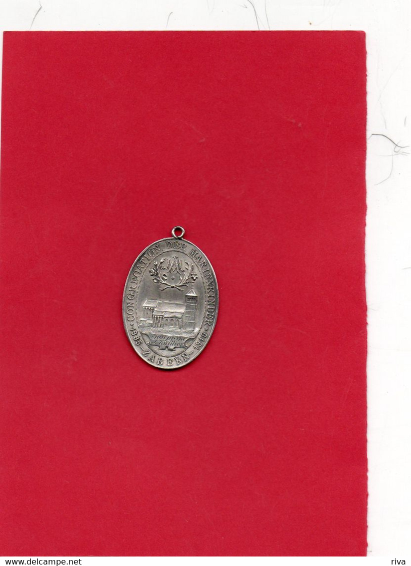 Médaille Ovale  ( Congrégation Marienkinder 1885/1910 ) ZABERN . - Otros & Sin Clasificación