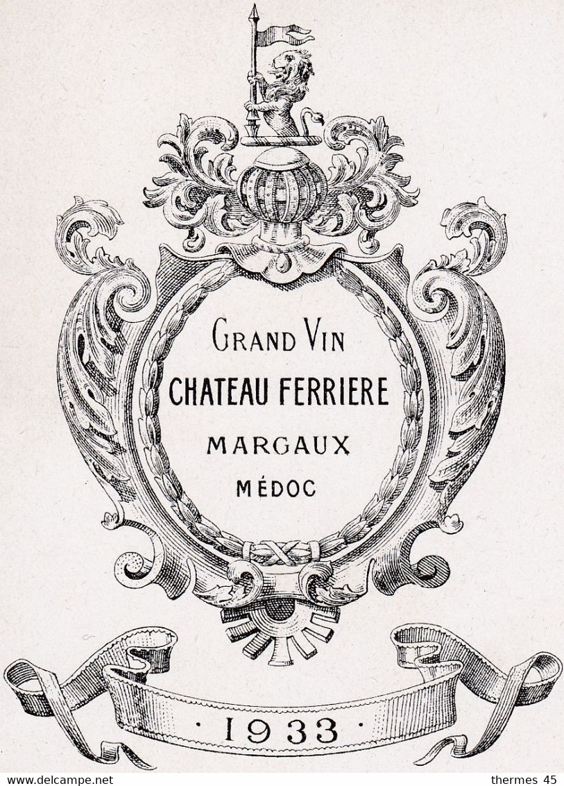 Lot 5 étiquettes (5 Dates Différentes Et Neuves) Grand Vin CHATEAU FERRIERE- Margaux Médoc - Sonstige & Ohne Zuordnung