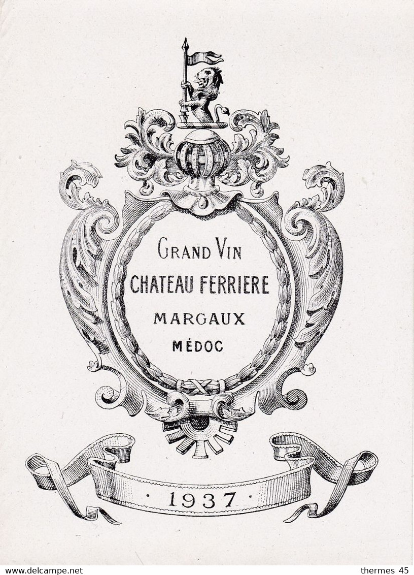 Lot 5 étiquettes (5 Dates Différentes Et Neuves) Grand Vin CHATEAU FERRIERE- Margaux Médoc - Sonstige & Ohne Zuordnung