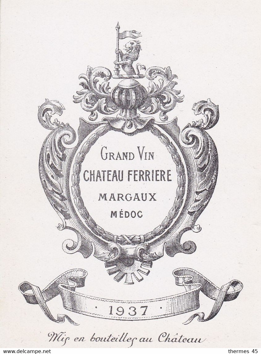 Lot 5 étiquettes (5 Dates Différentes Et Neuves) Grand Vin CHATEAU FERRIERE- Margaux Médoc - Sonstige & Ohne Zuordnung