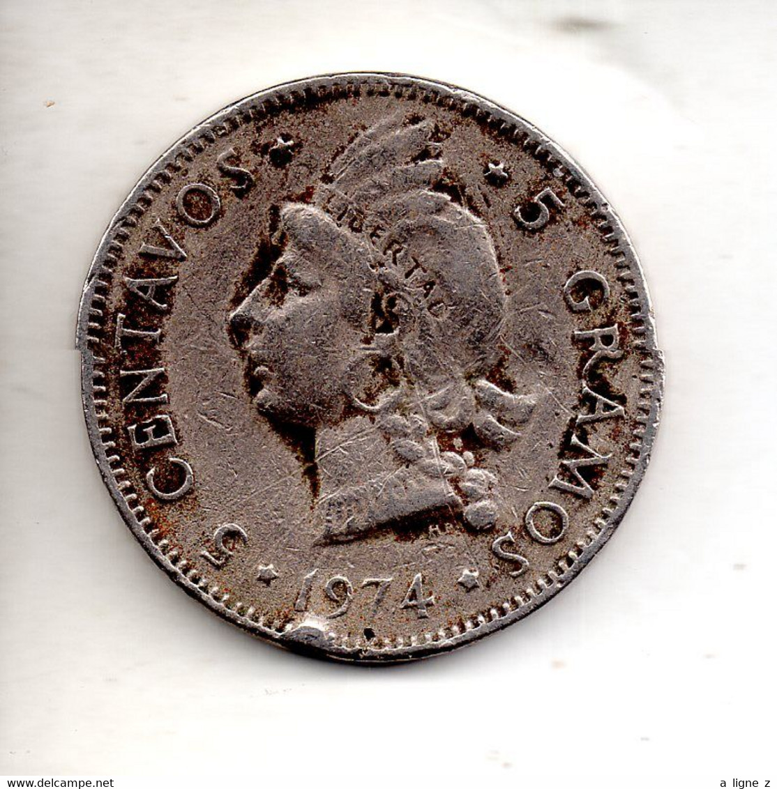 REF M6 : Monnaie Coin Republique Dominicaine 5 Centavos 1974 - Dominicana