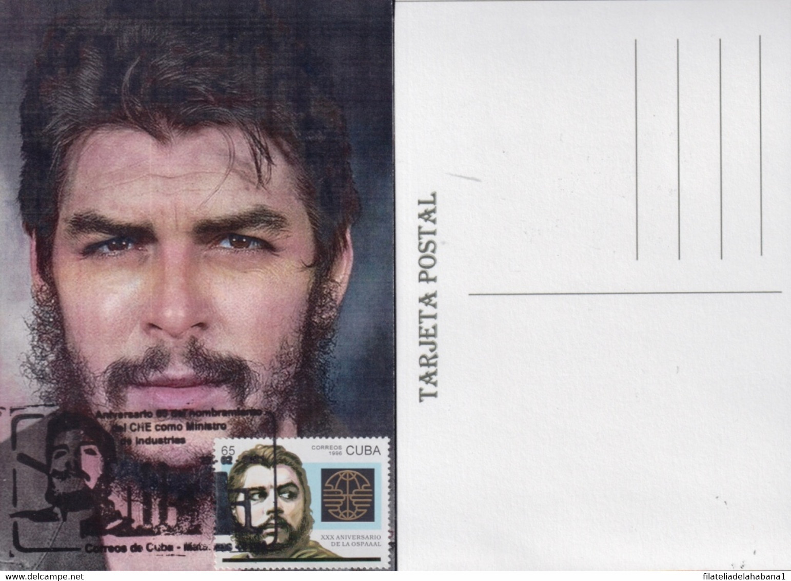 TMA-665 CUBA 2021 MAXIM CARD 23-02-2021 ERNESTO CHE GUEVARA BLACK CANCEL. - Maximumkarten