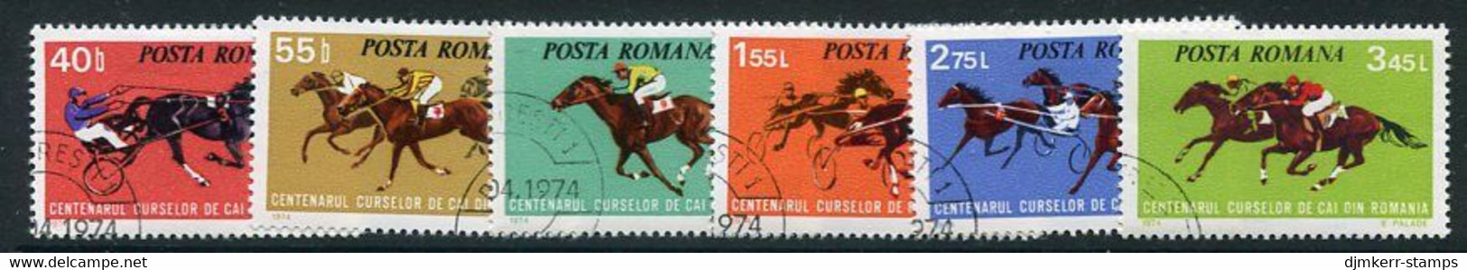ROMANIA 1974 Horse Racing Used..  Michel 3182-87 - Oblitérés