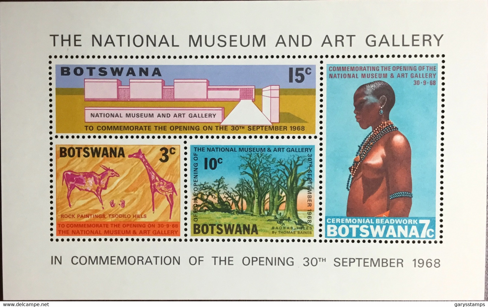 Botswana 1968 National Museum Minisheet MNH - Botswana (1966-...)