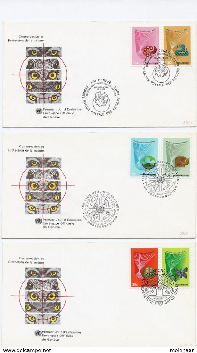 Verenigde Naties Geneve 3 FDC  19-11-82 (1079) - Covers & Documents