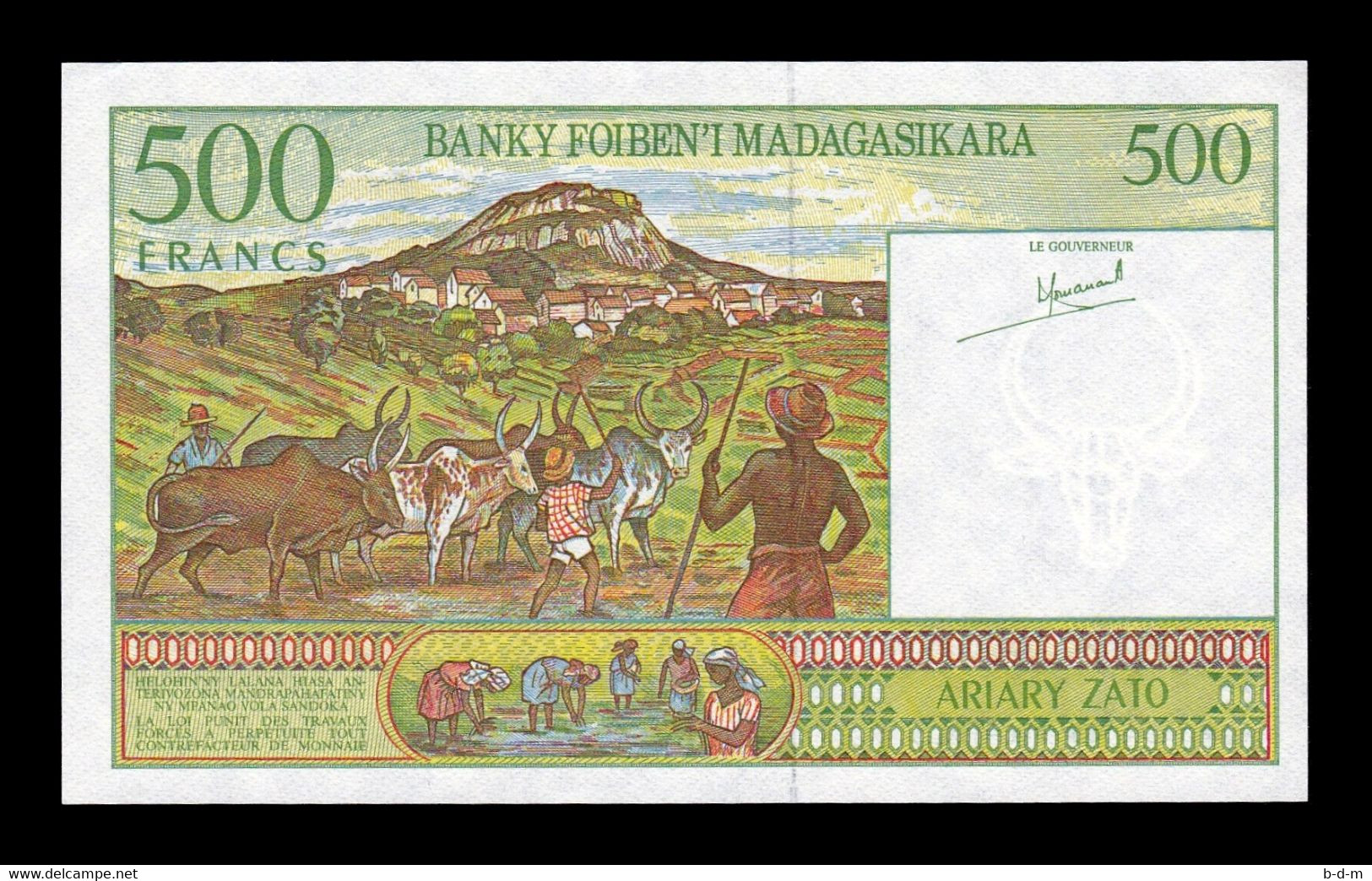 Madagascar 500 Francs 1994 Pick 75a Serie A Sign 4 SC UNC - Madagaskar