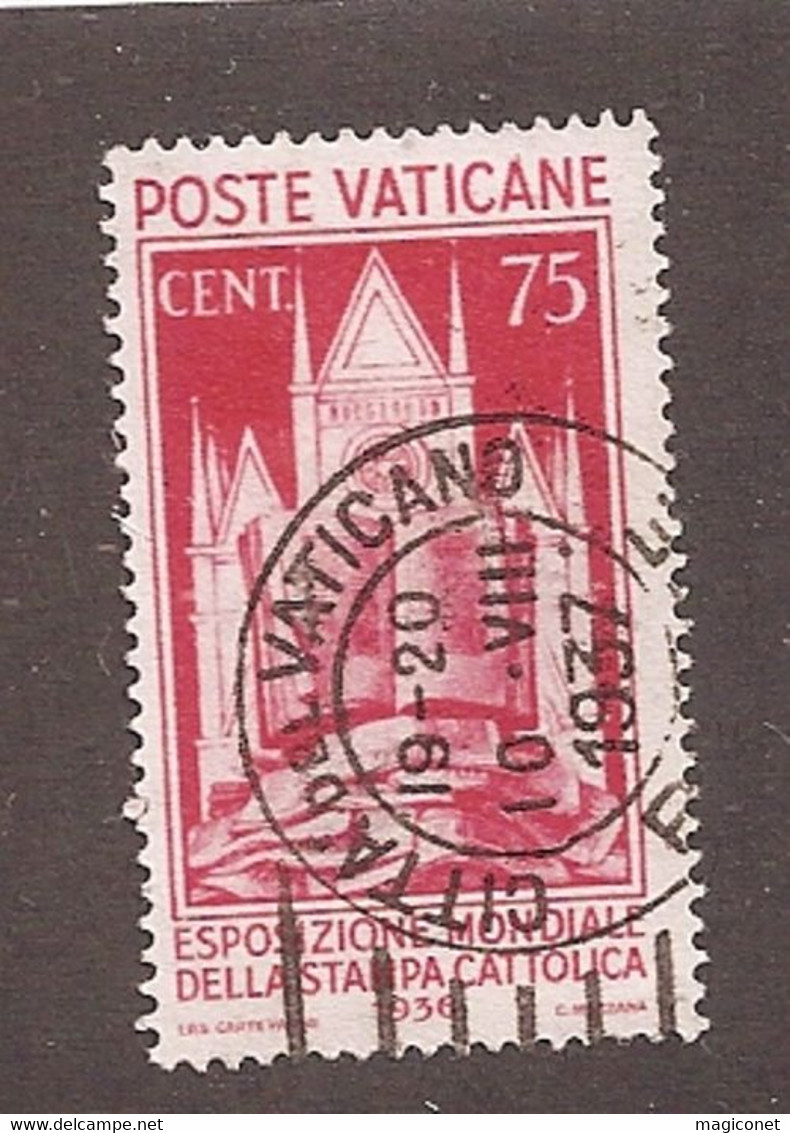 Vatican - Y&T N° 76 Oblitéré - Exposition Mondiale - Rome 1936 - Sonstige & Ohne Zuordnung