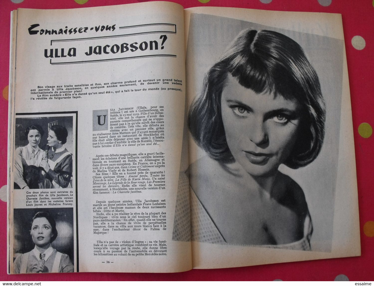 Revue Jeunesse Cinéma N° 12 De 1958. Audrey Hepburn Gil Vidal Ingrid Bergman James Dean Maria Schell Montand - Cinema
