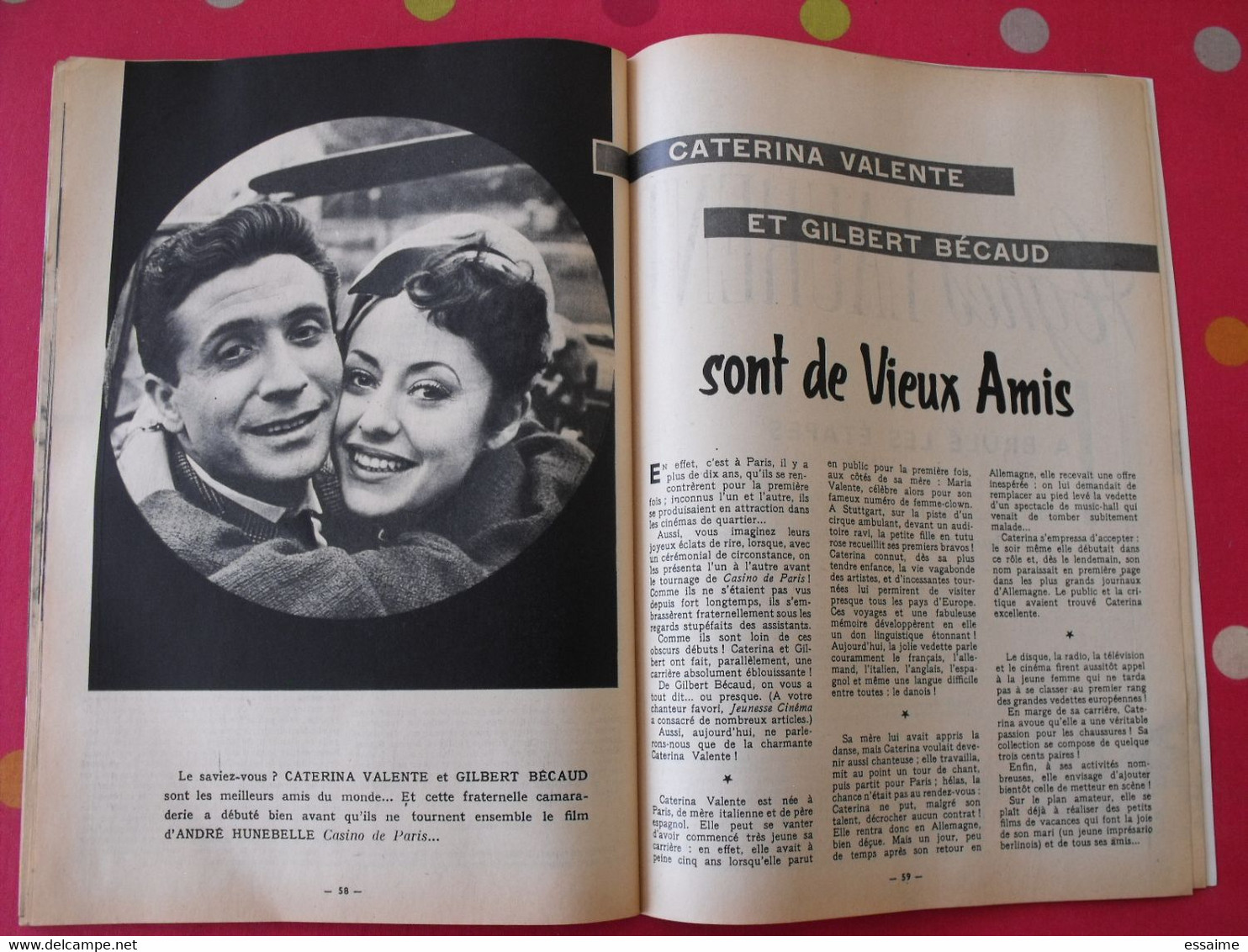 Revue Jeunesse Cinéma N° 15 De 1959. Christine Carrère Rock Hudson Agnès Laurent Leslie Caron Gina Lollobrigida (poster) - Cinema