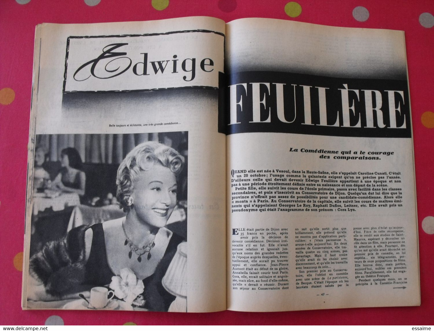 revue Jeunesse cinéma n° 15 de 1959. christine carrère rock hudson agnès laurent leslie caron gina lollobrigida (poster)