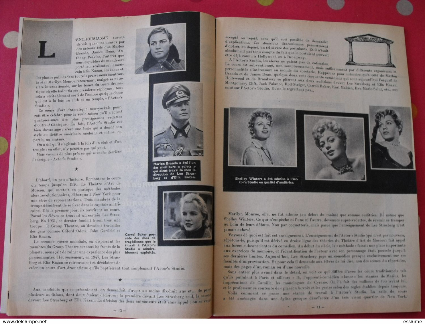 revue Jeunesse cinéma n° 19 de 1959. agnès laurent brigitte bardot marylin monroe leslie caron dufilho aznavour loren