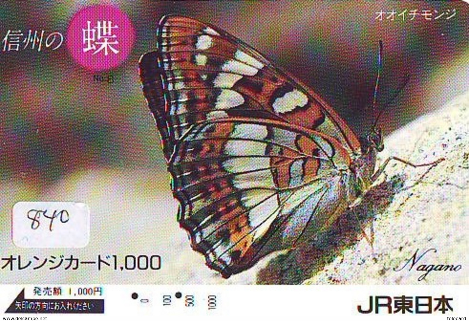 Télécarte Japon * PAPILLON * BUTTERFLY * VLINDER * SCHMETTERLING * ANIMAL (840) PHONECARD JAPAN * TELEFONKARTE - Butterflies