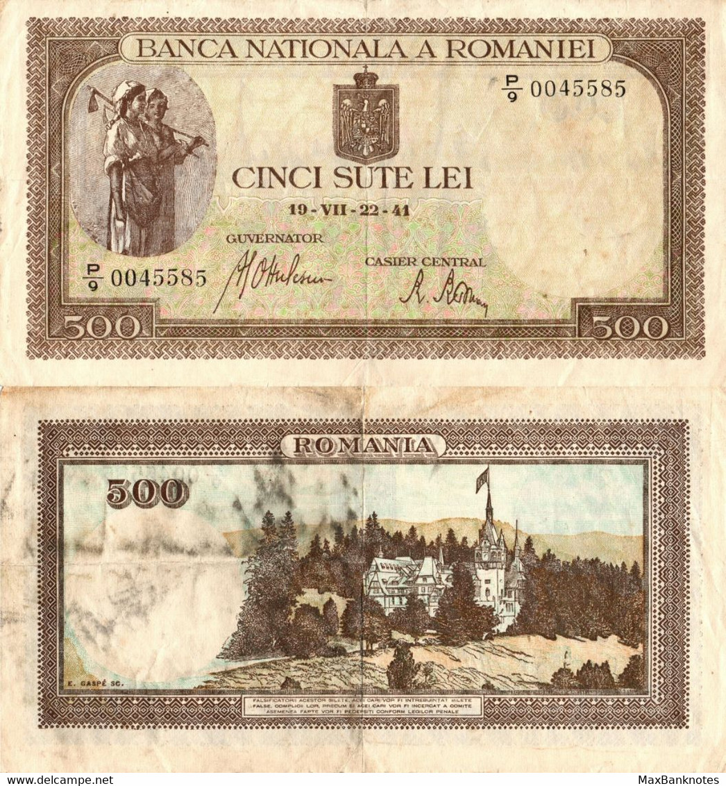 Romania / 500 Lei / 1940 / P-51(a) / VF - Romania