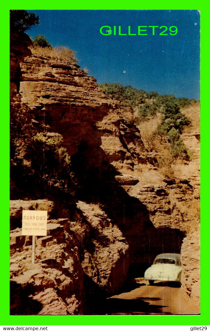 COLORADO SPRINGS, CO - CAVE OF THE WINDS - REMBRANT POST CARD - PUB. BY NOBLE - WRITTEN IN 1956 - ANIMATED OLD CAR - - Colorado Springs