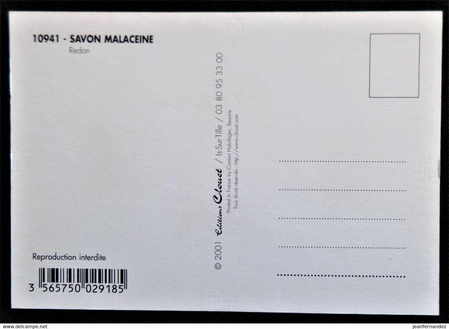 Carte Postale De Publicité Pour Savon MALACEINE - Kosmetika