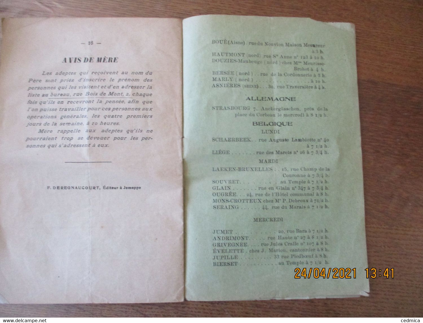 ANTOINISME JEMEPPE SUR MEUSE BELGIQUE L'UNITIF BULLETIN MENSUEL ANTOINISTE N°7 DU 1er MARS 1914 - Religión & Esoterismo