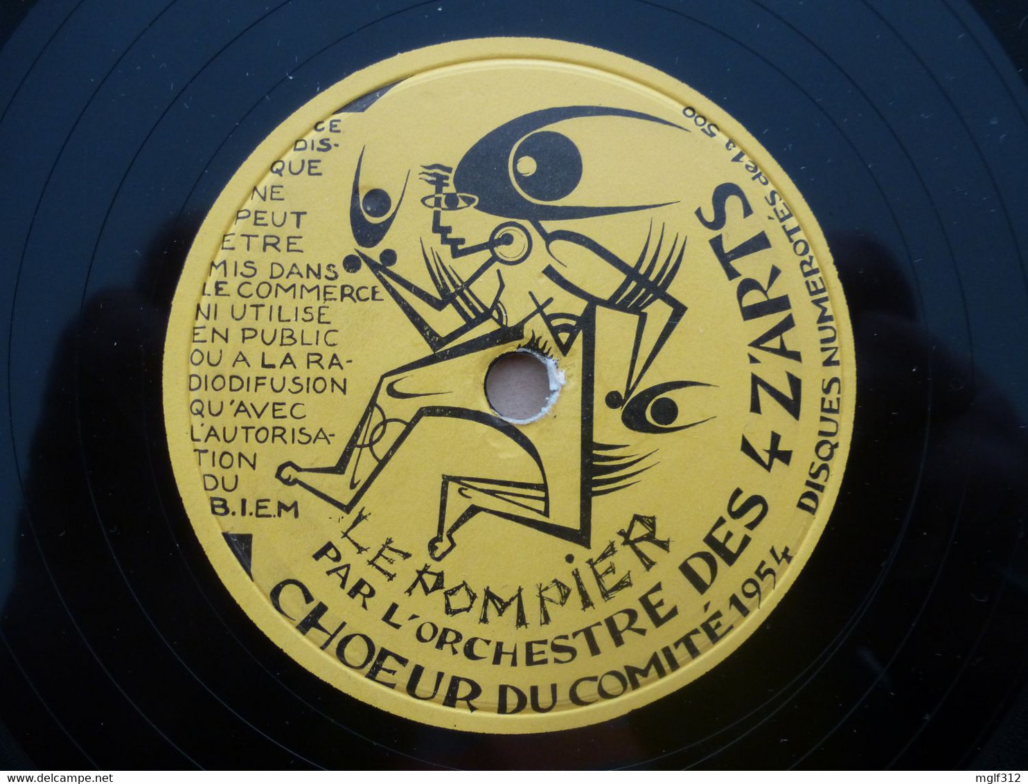 ORCHESTRE DES 4 Z'ARTS COEUR Du COMITE 1954 : LE POMPIER Et PRELUDES - 78 T Peu Courant Non Disponible Dans Le Commerce - 78 Rpm - Gramophone Records