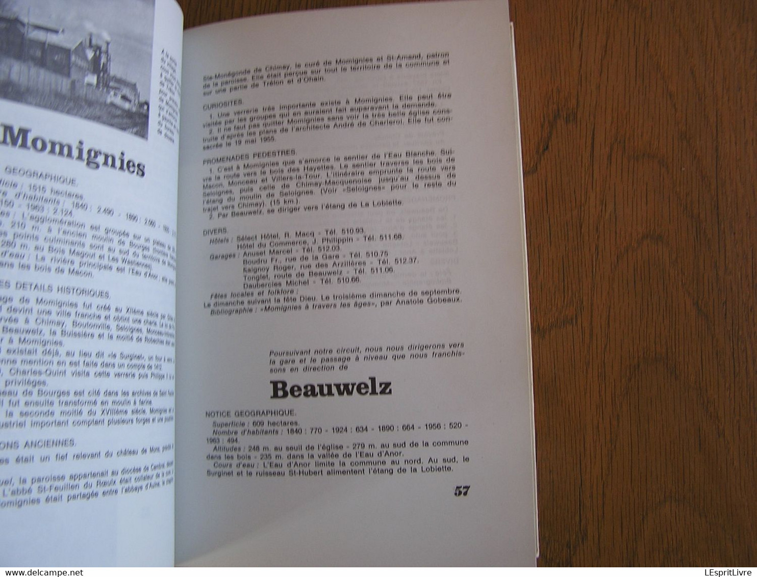 CHIMAY et Environs Guide Touristique 1968 Régionalisme Tourisme Histoire Promenade Virelles Vaulx Seloignes Forges