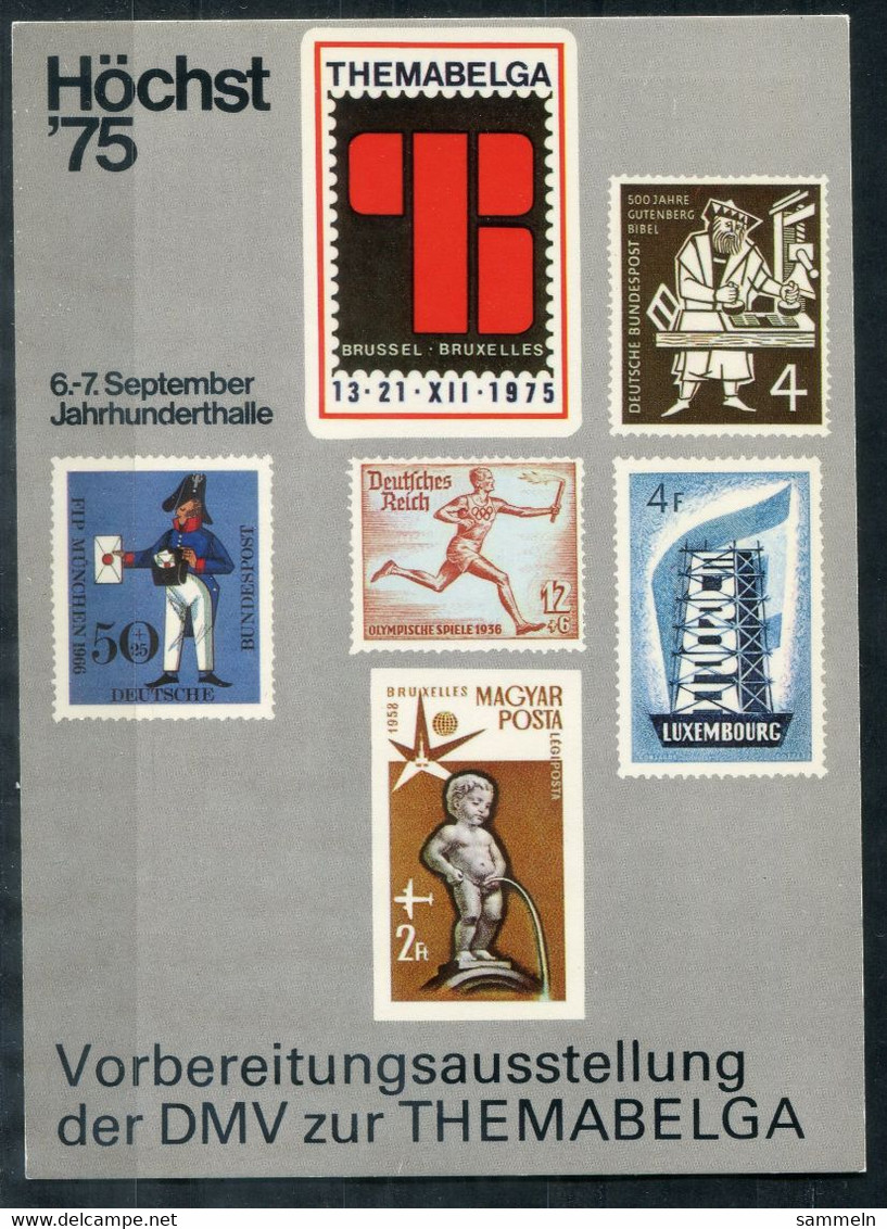 F1070 - BUND - Privatganzsache 40 Pfg. Heinemann, Höchst '75 THEMABELGA (Expo '58 U.a.) - Cartes Postales Privées - Neuves