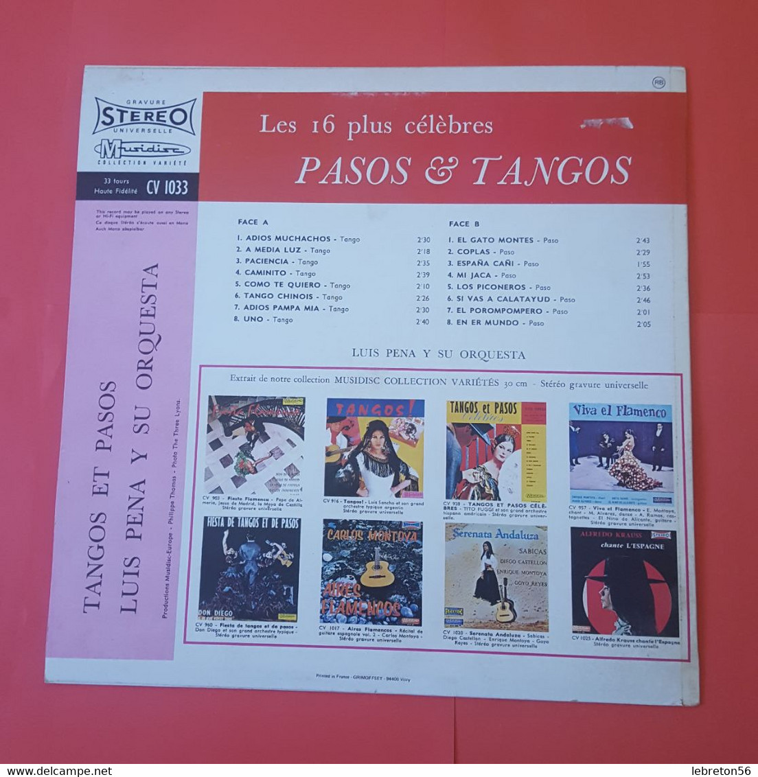 TANGOS & PASOS- 33T - Les 16 Les Plus Célèbres De Luis Pena Y Su Orquestra X 2 Scans - Autres - Musique Espagnole