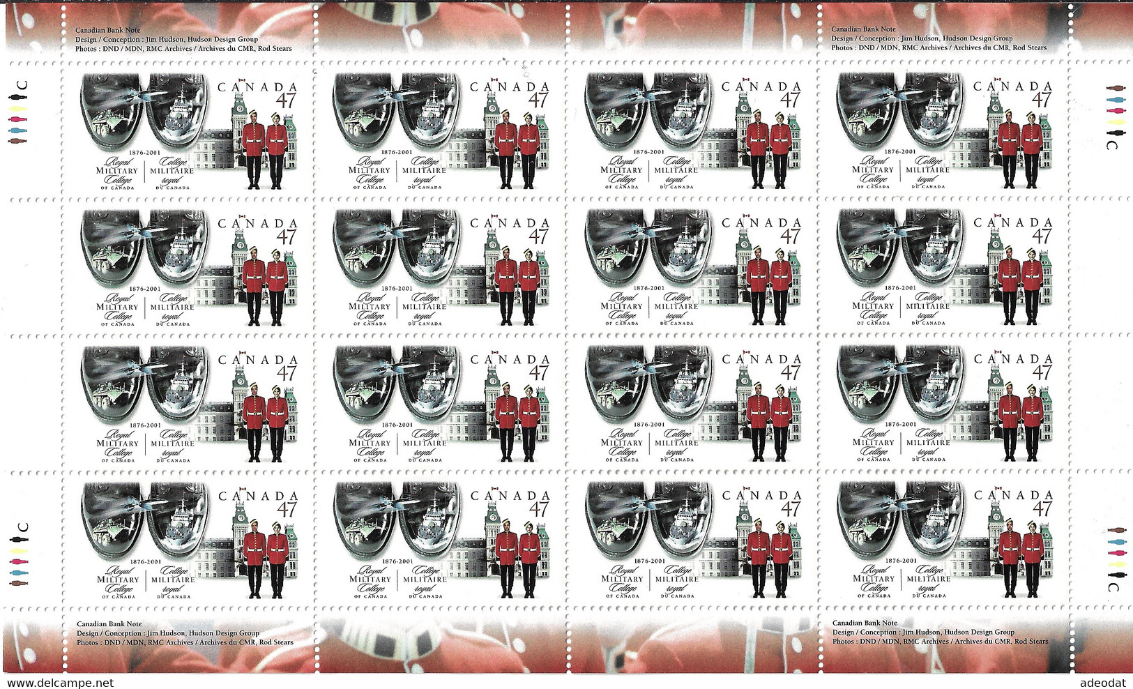 CANADA 2001 SCOTT 1906 PANE OF 16 - Full Sheets & Multiples