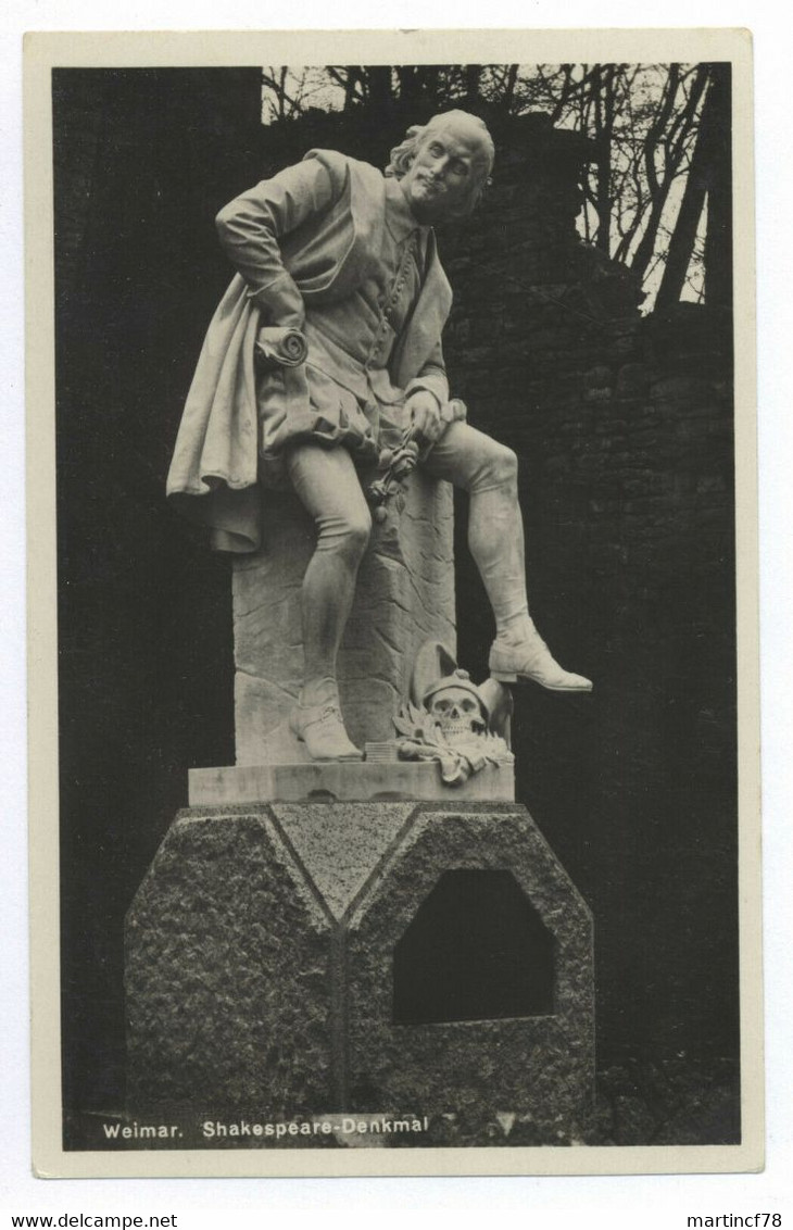 Weimar Shakespeare-Denkmal 1937 Sonderstemp. Kinderreichtum Eine Deutsche Schick - Weimar