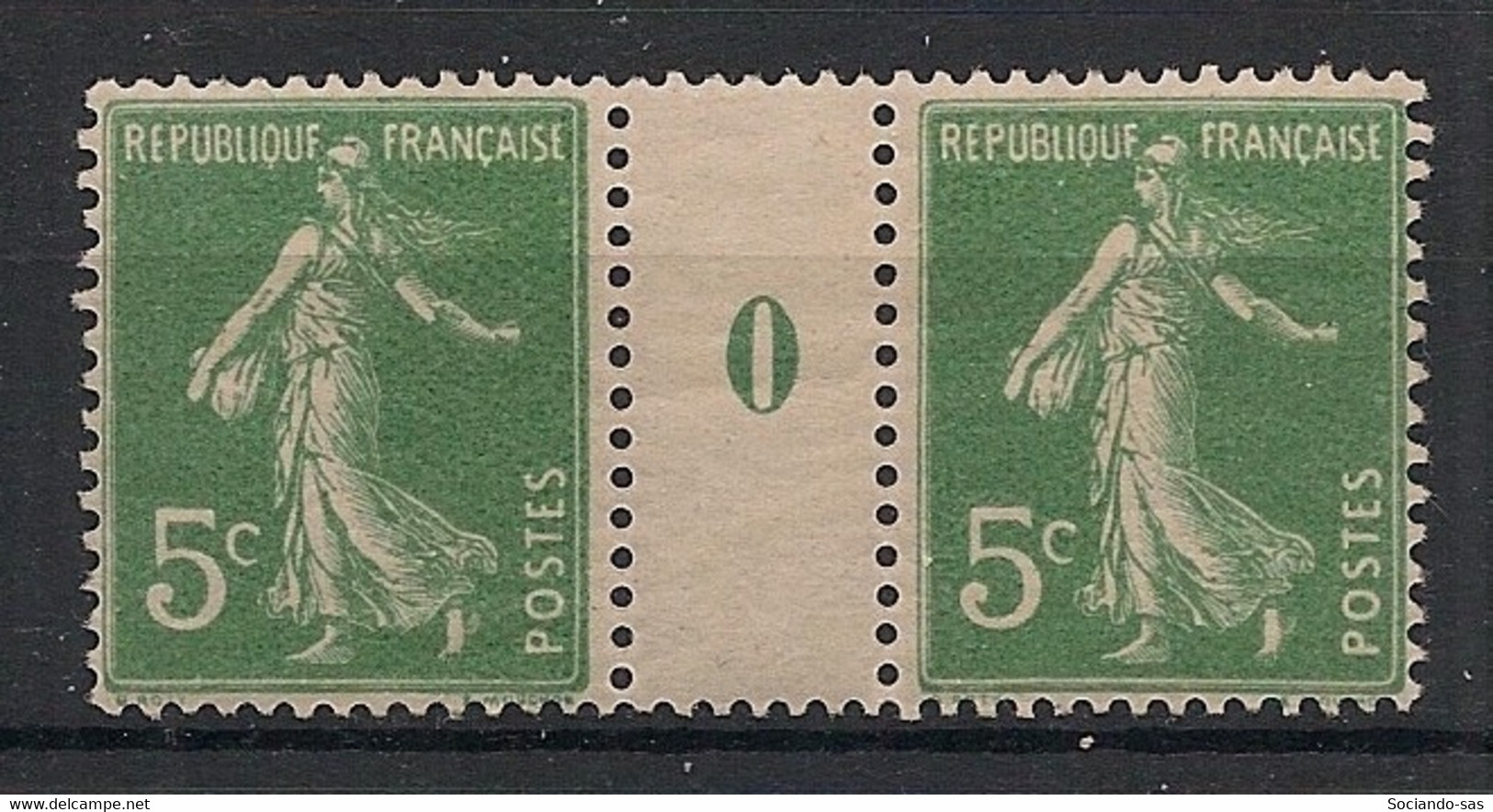 France - 1907 - N°Yv. 137a - Semeuse 5c Vert - Paire Millésimée 0 - Neuf Luxe ** / MNH / Postfrisch - Millésimes