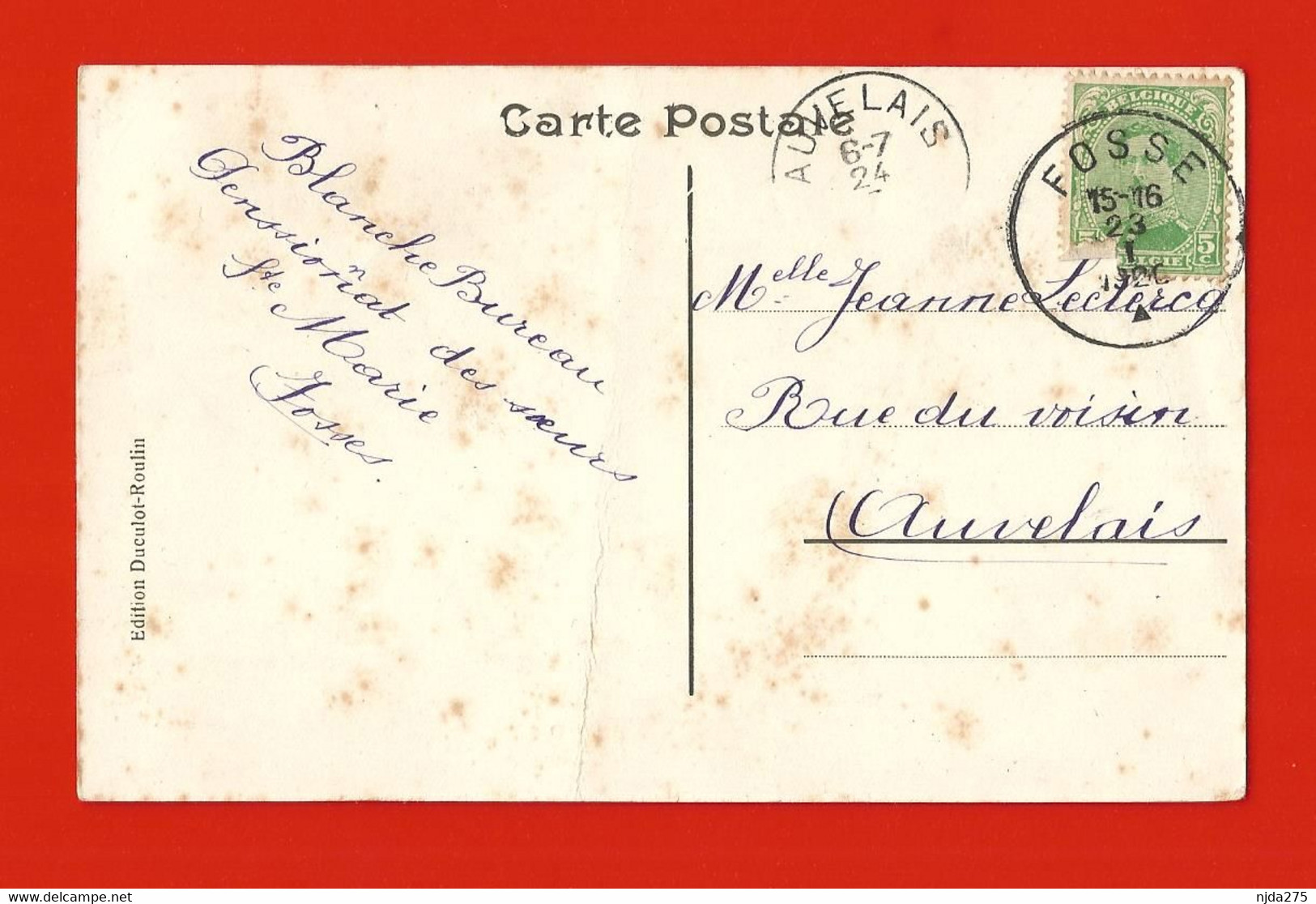 Fosses La Ville :  CP Ecole St. Feuillen En 1906 , Editeur Duculot- Roulin - Fosses-la-Ville
