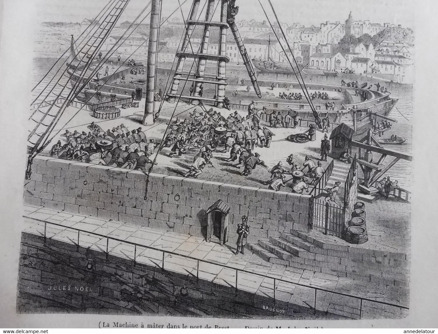 1847   MAGASIN PITTORESQUE   La Machine à Mâter , Dans Le Port De Rochefort - 1800 - 1849