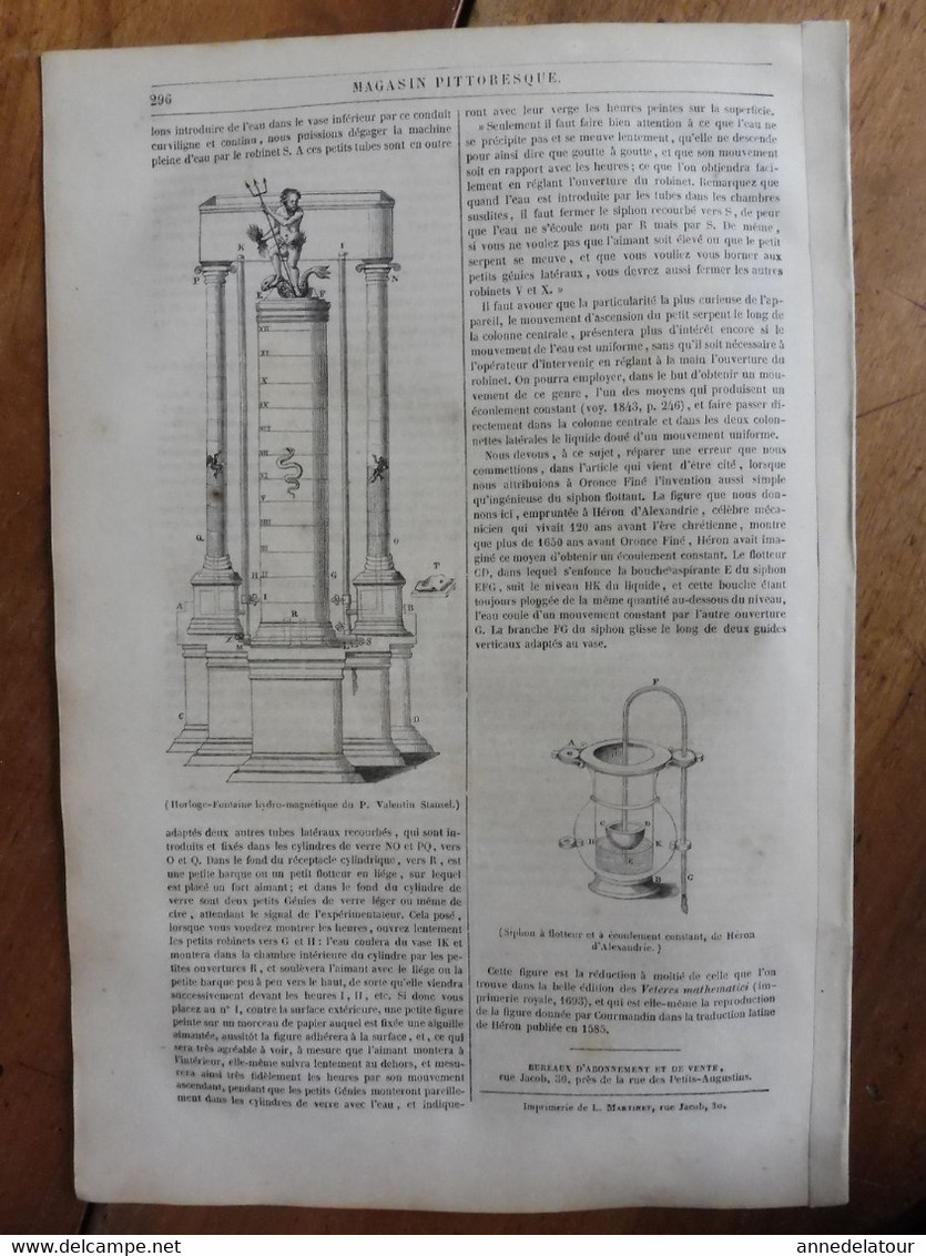 1847   MAGASIN PITTORESQUE   La Machine à Mâter , Dans Le Port De Rochefort - 1800 - 1849