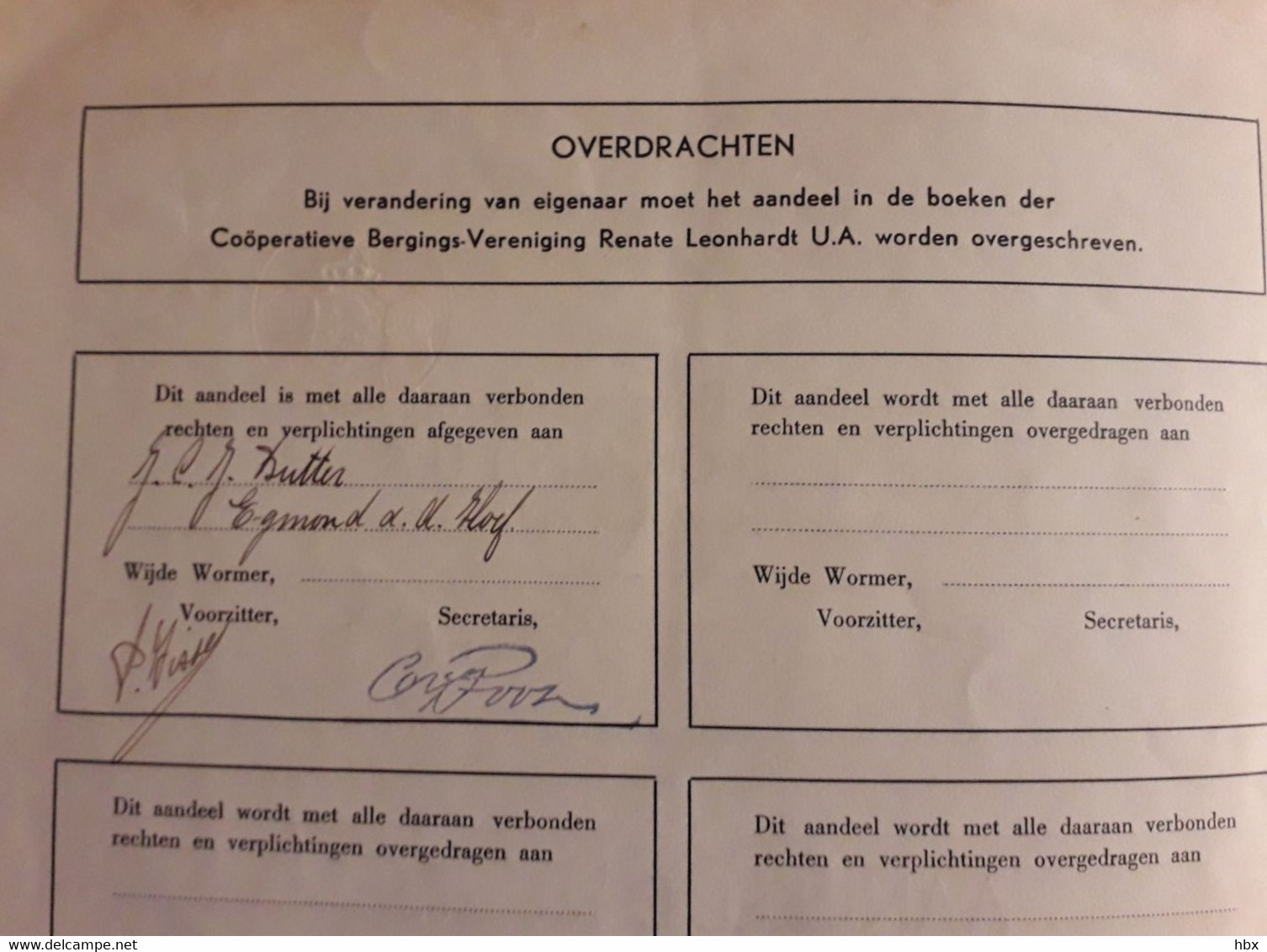 Cooperatieve Bergings-Vereniging RENATE LEONHARDT - 1953 - Tourismus