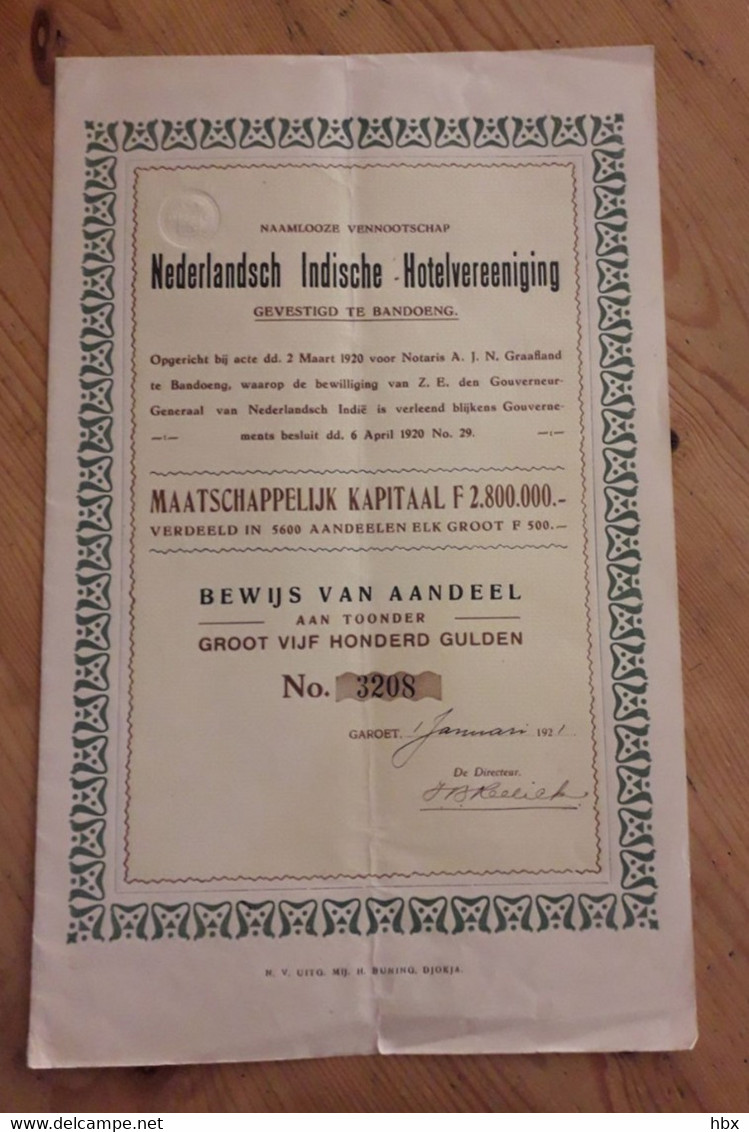 Nederlandsch Indische Hotelvereeniging - Garoet - 1921 - Toerisme