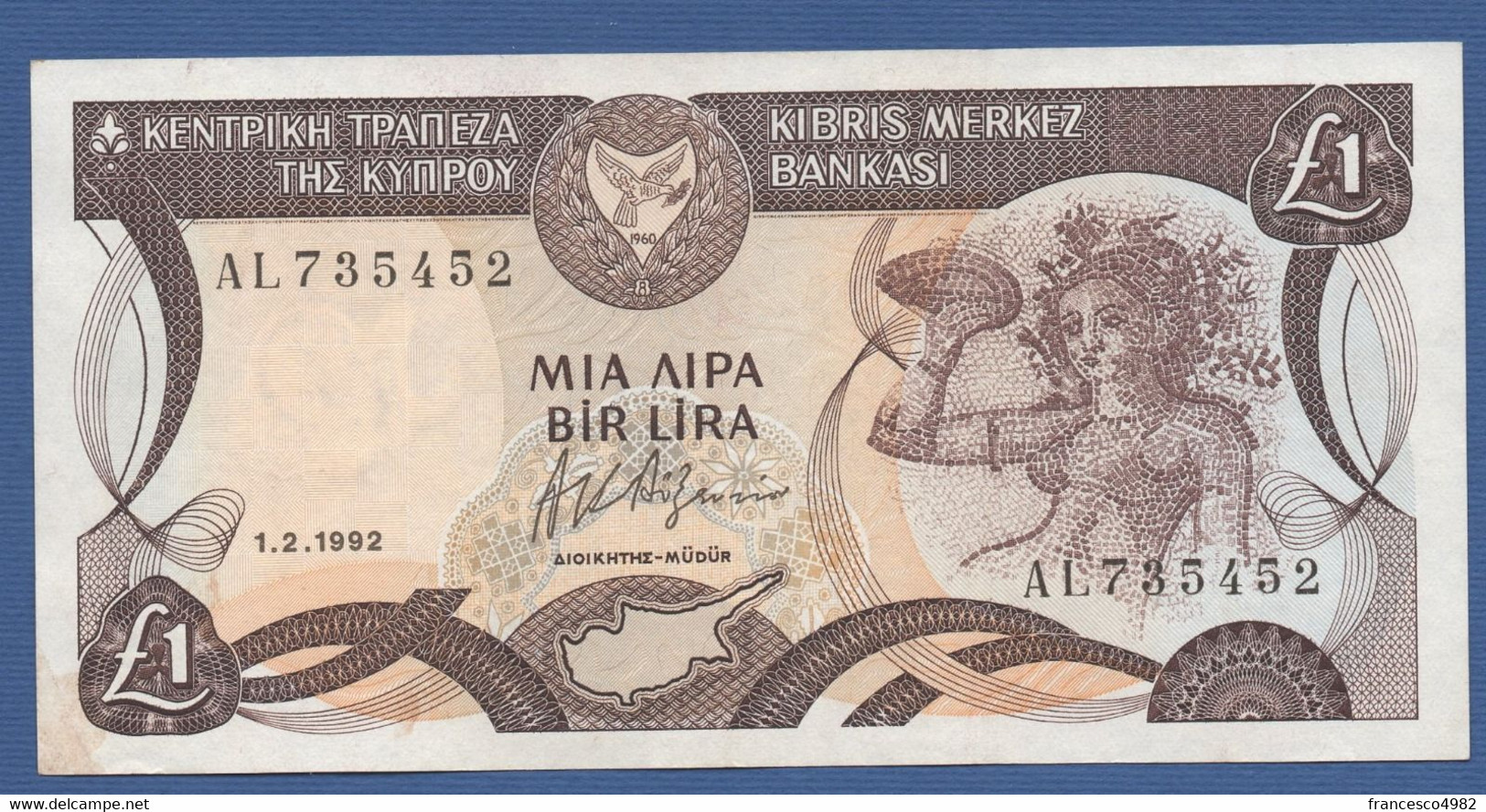 CYPRUS - P.53b – 1 Pound / Lira 1992  XF - Cyprus