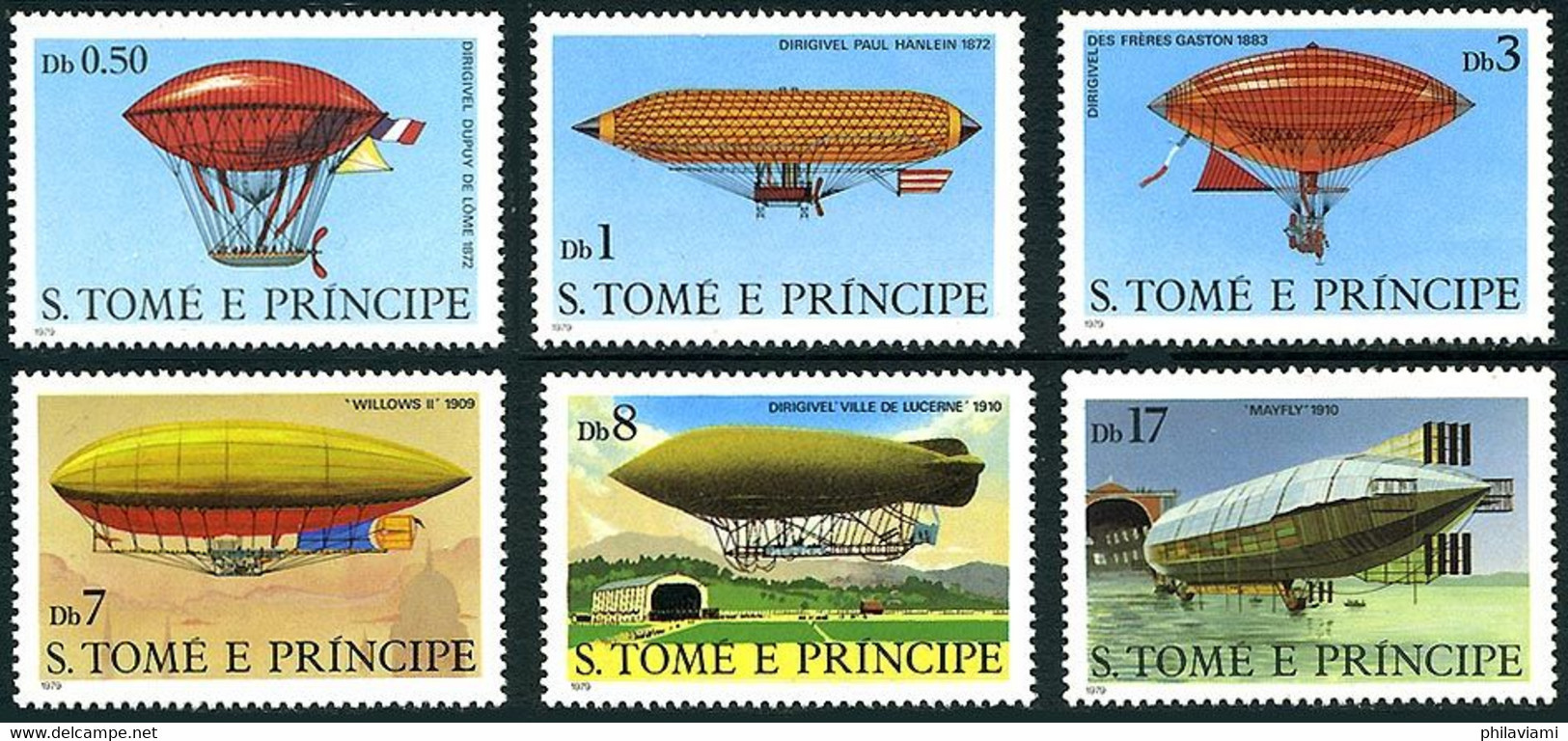 Sao Tomé 1979 Dirigeables, Airships Dirigibile Mayfly, Astra Ville De Lucerne, Willows,  (YT 578, Mi 626, Scott 561) - Sonstige (Luft)