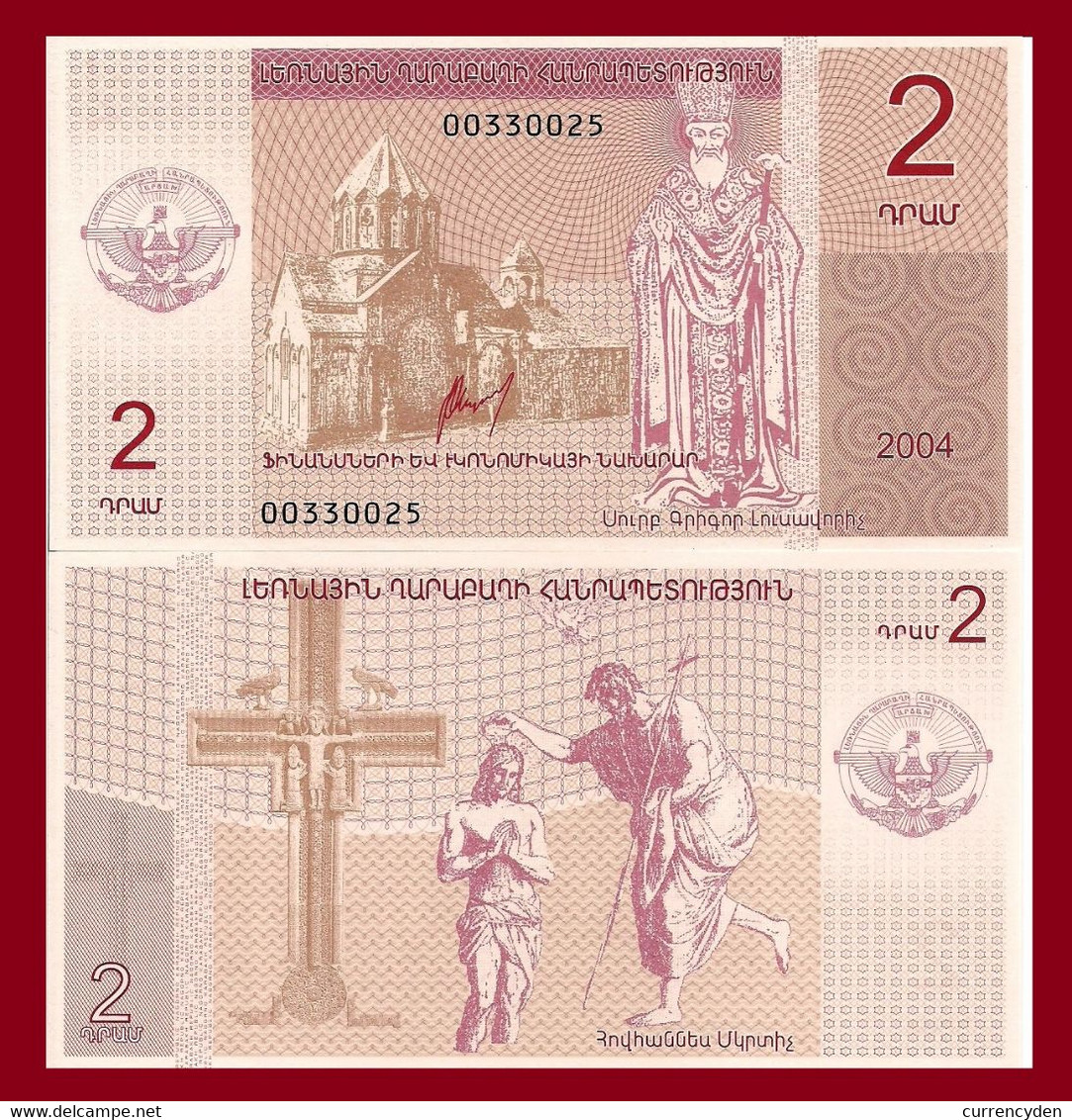 Nagorno-Karabakh, 2 Dram, Saint John Baptising Jesus 2004 UNC - Nagorno Karabakh