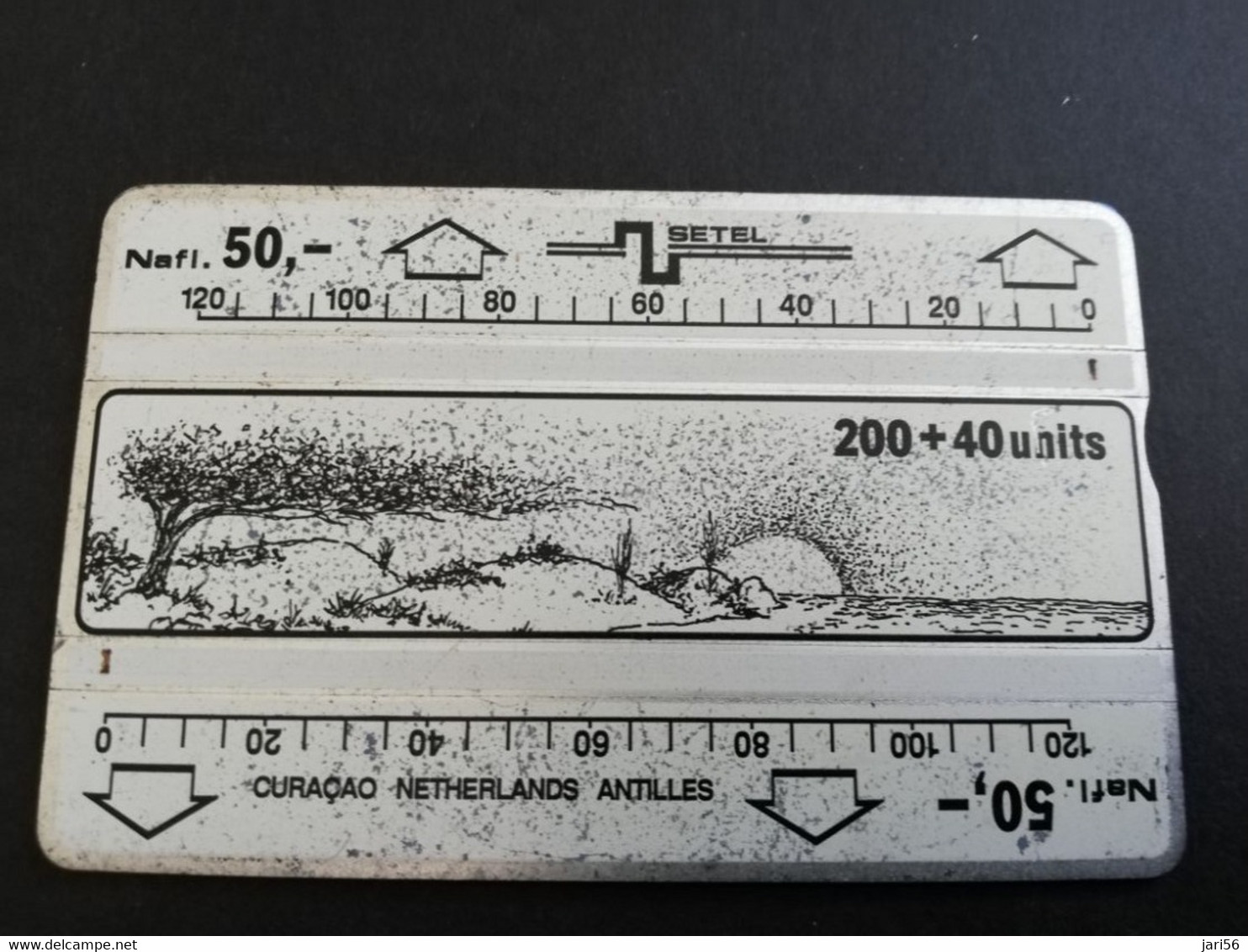 CURACAO  L & G CARD NAF 50,-  200+40 UNITS LANDSCAPE  SERIAL NR 404A   VERY FINE USED CARD        ** 5306AA** - Antillas (Nerlandesas)