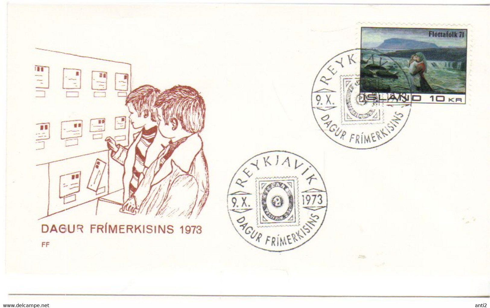 Iceland Island 1973 International Aid For Refugees, MI 450 Cancelled Stamps Day 9.X.1973 - Covers & Documents