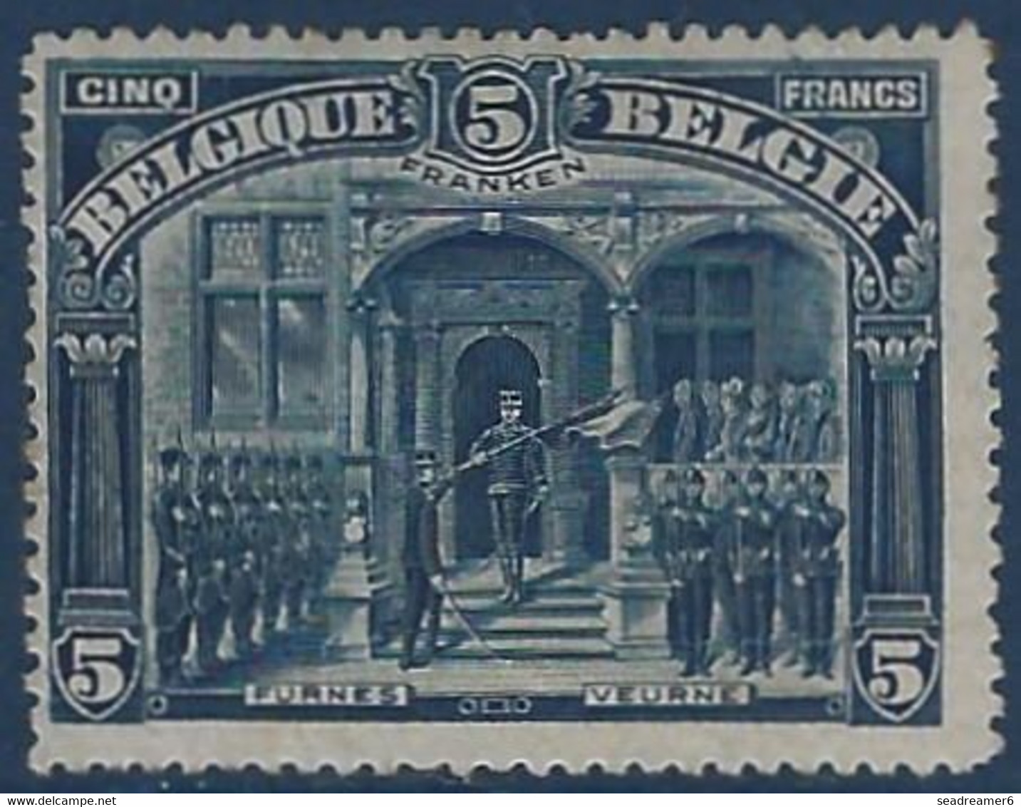 Belgique Décoration Du Drapeau Du 7e Rgt N°147* 5 Franken TB Signé Calves - Unused Stamps