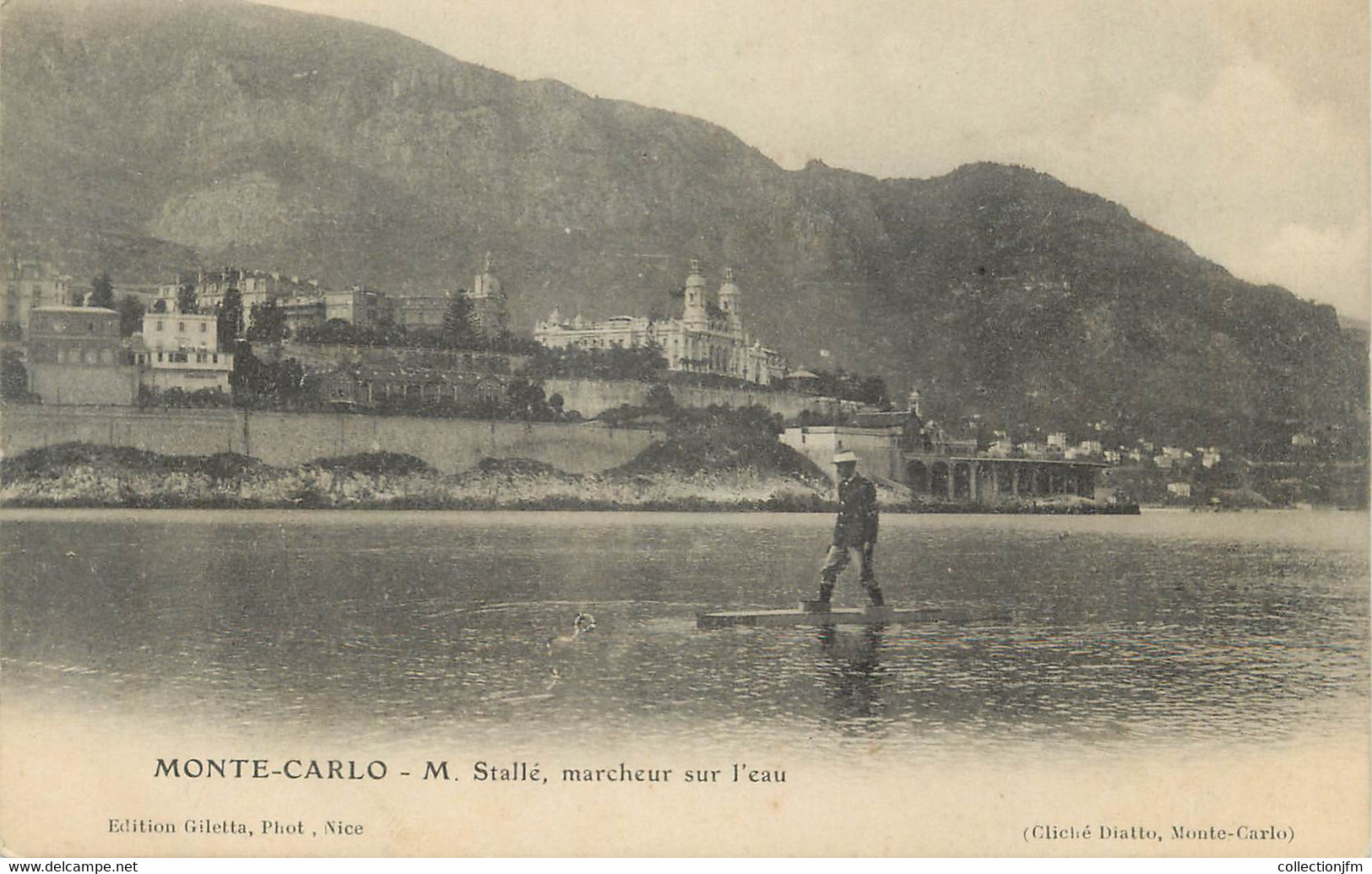 CPA MONACO " Monte Carlo, Mr Stallé Marcheur Sur L'eau" - Cathédrale Notre-Dame-Immaculée