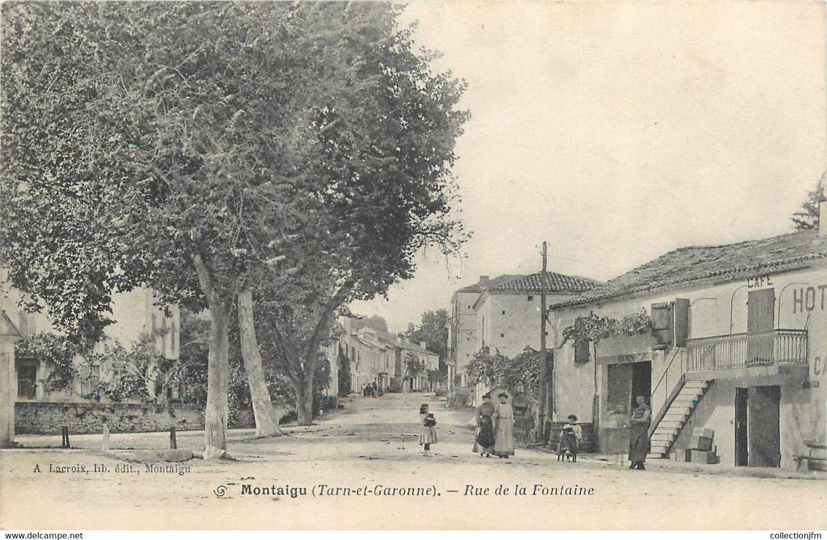CPA FRANCE 82 " Montaigu, Rue De La Fontaine" - Montaigu De Quercy
