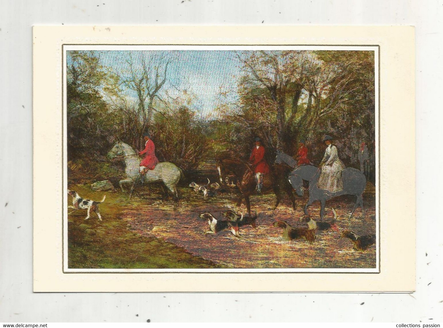 JC , Carte 4 Pages , Sports ,CHASSE A COURRE  , Vierge, 170 X 120 Mm , Frais Fr 1.65 E - Hunting