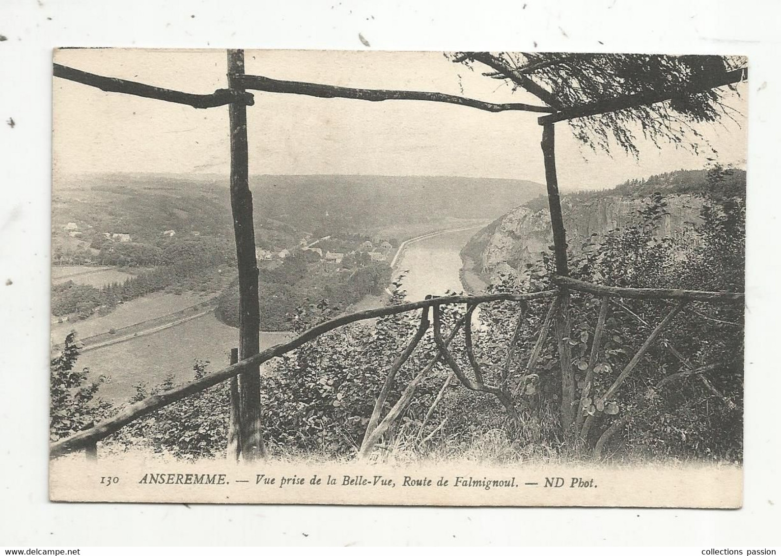 Cp, BELGIQUE , ANSEREMME , Vue Prise De La Belle-Vue ,route De FALMIGNOUL , écrite 1910 - Houyet