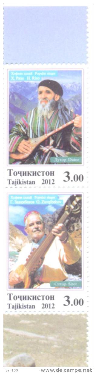 2012. Tajikistan, National Musical Instruments, 2v Perforated Se-tenant, Mint/** - Tadschikistan