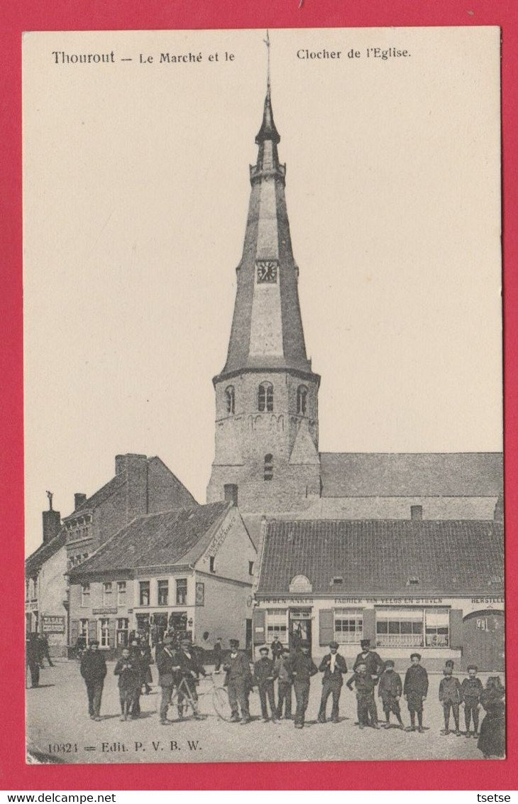 Torhout / Thourout - Le Marché Et Le Clocher De L'Eglise ... Geanimeerd - 1905 ( Verso Zien ) - Torhout