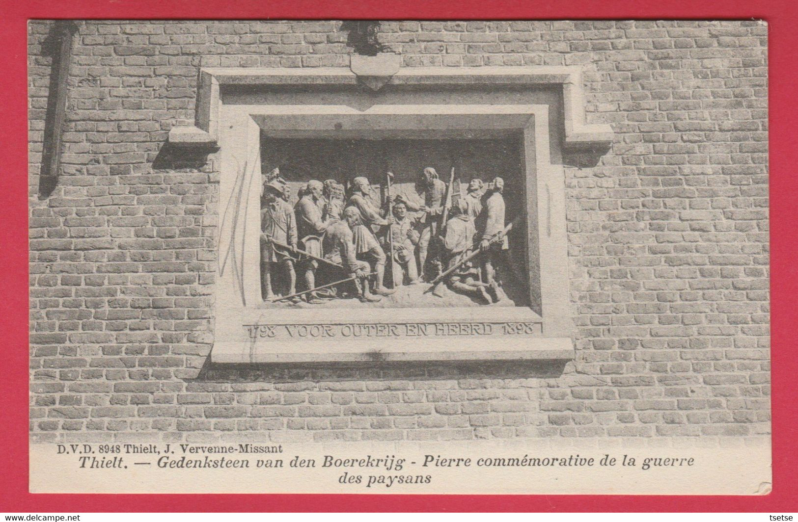 Tielt - Gedenksteen Van Den Boerekrijg ( Verso Zien ) - Tielt